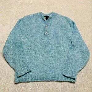 Vintage 1960s Jockey‎ 100% Mohair Cardigan Button Sweater Size M Light Blue
